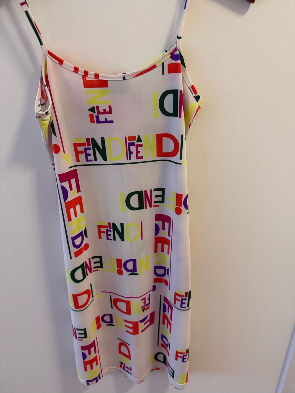 Fendi Colorful Logo Shift Dress. Size Small.